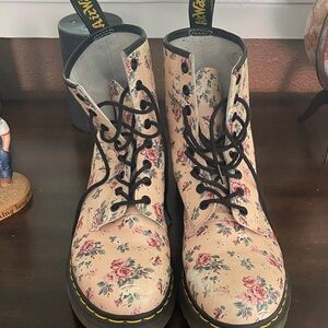 Dr. Martens Floral Print Lace-Up Boots
